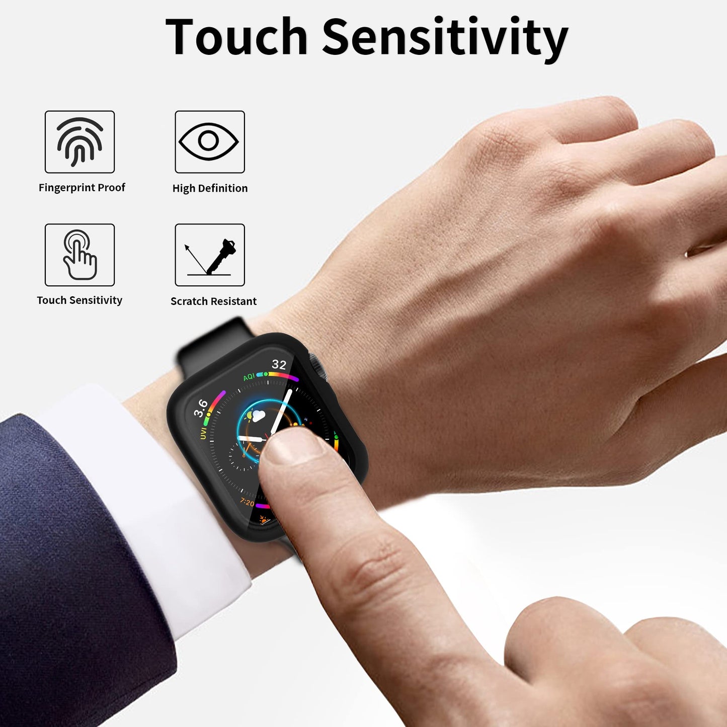 Jomitvp 12 Pcs Hard Pc Case Compatible For Apple Watch Series Se (2022) 6/5/4/Se 40Mm With Tempered Glass Screen Protector, All