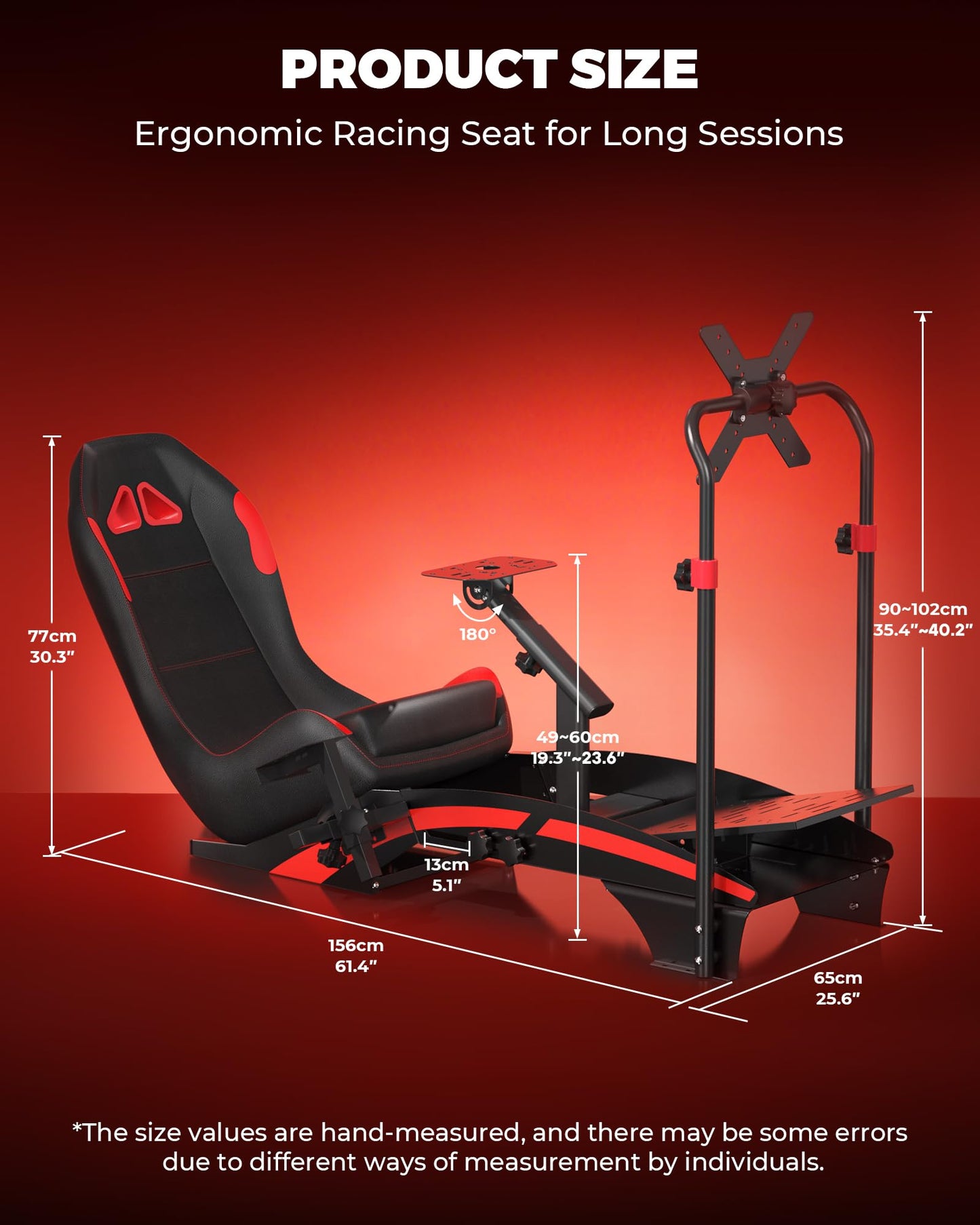 RACGTING F1-Style Racing Simulator Cockpit with Integrated TV Mount, Adjustable Formula Driving Position for Advanced Sim Racers, Compatible with Logitech, Thrustmaster & Fanatec