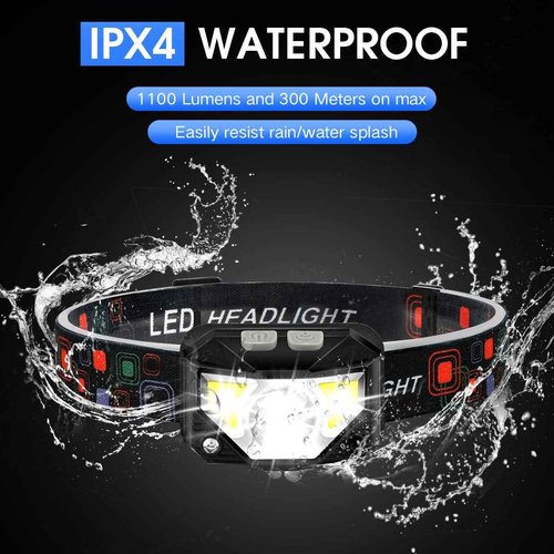 LHKNL 4Pcks TG-T069 1100 Lumen Headlamp Flashlight and 4Pcks TG-T12601 1100 Lumen Rechargeable Headlamp-8 Packs