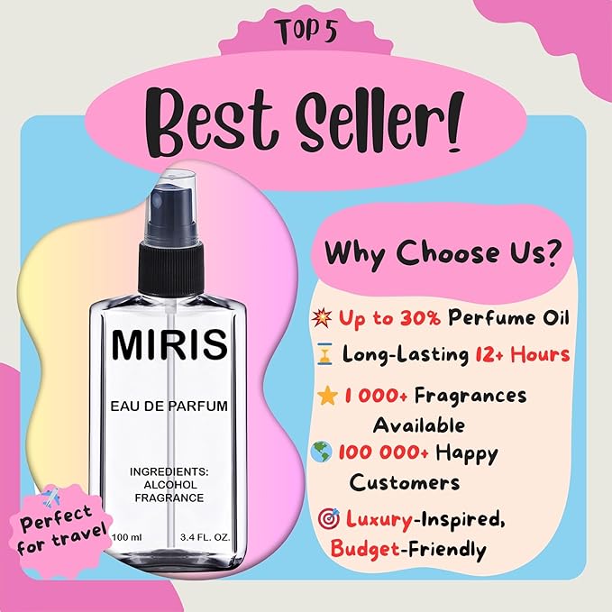MIRIS No. 247084, Inspired by Beach Hut, Long-Lasting Eau de Parfum for Women, Spray 3.4 Fl Oz / 100 ml