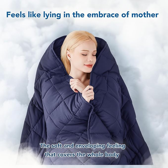 Topcee Weighted Blanket (7 lbs, 40" x 60") Cooling Throw Heavy Blanket for Sleeping Apply to 60-90 lbs, Soft Thick Breathable Blanket with Glass Bead, Easy Care