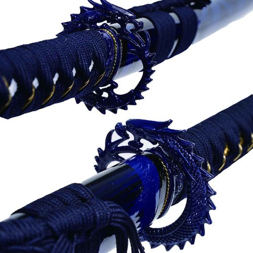 Kamaiwo-1045/1060 Clay Tempering high Carbon Steel Hademade Heat Tempered Full Handmade Hand Forged Japanese Katana Authentic ，Full Tang,Functional,Practical Blue