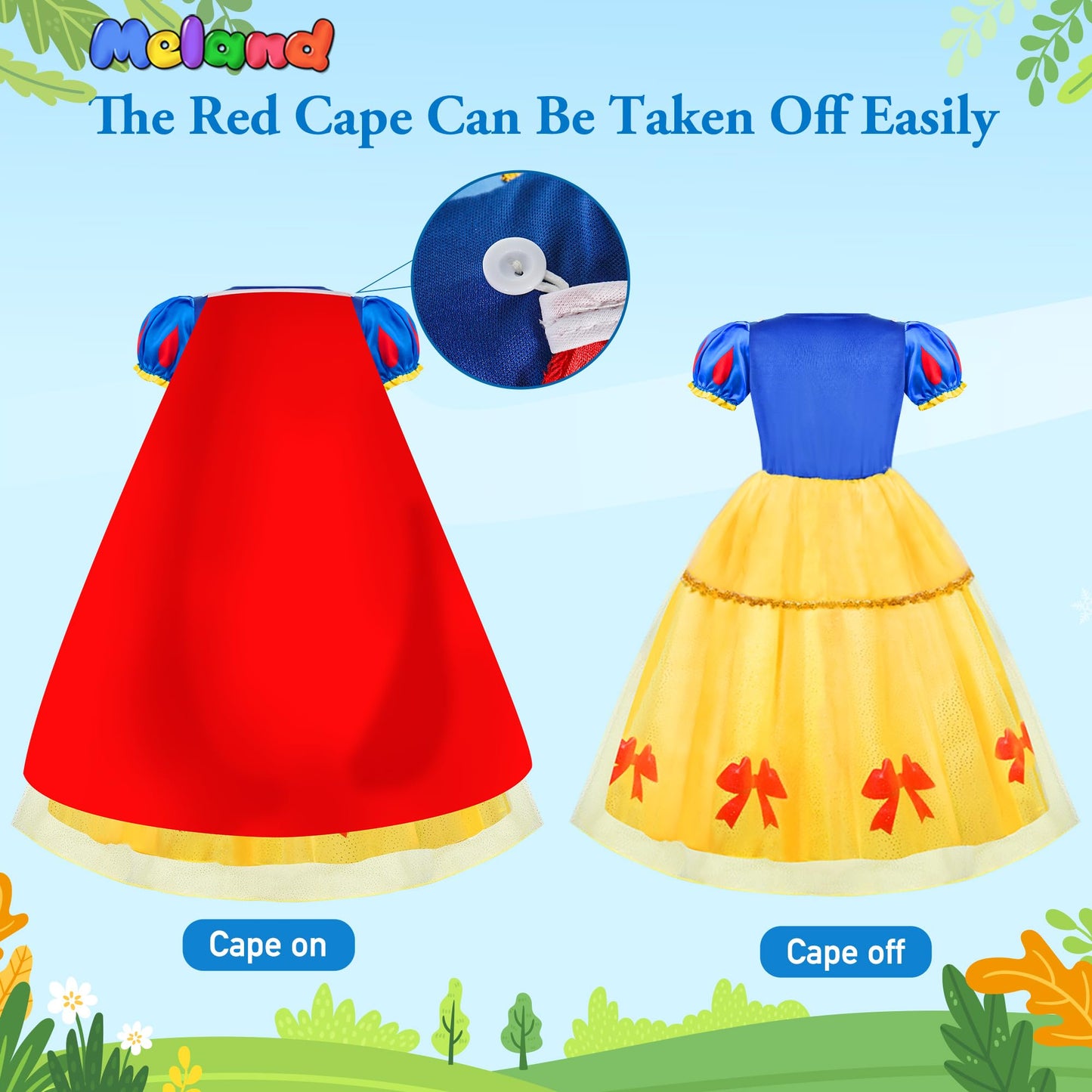 Meland Princess Dress - Light Up Princess Dress Up Clothes for Girls 3-8 Princess Costumes for Girls Toddlers Birthday Gift