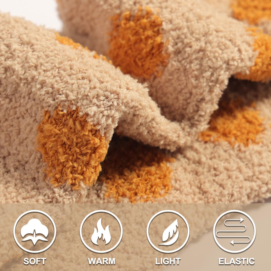 Toes Home Fuzzy Socks for Women Soft Fluffy Winter Cozy Slipper Socks Plush Sleep Fall Socks for Ladies 6 Pairs