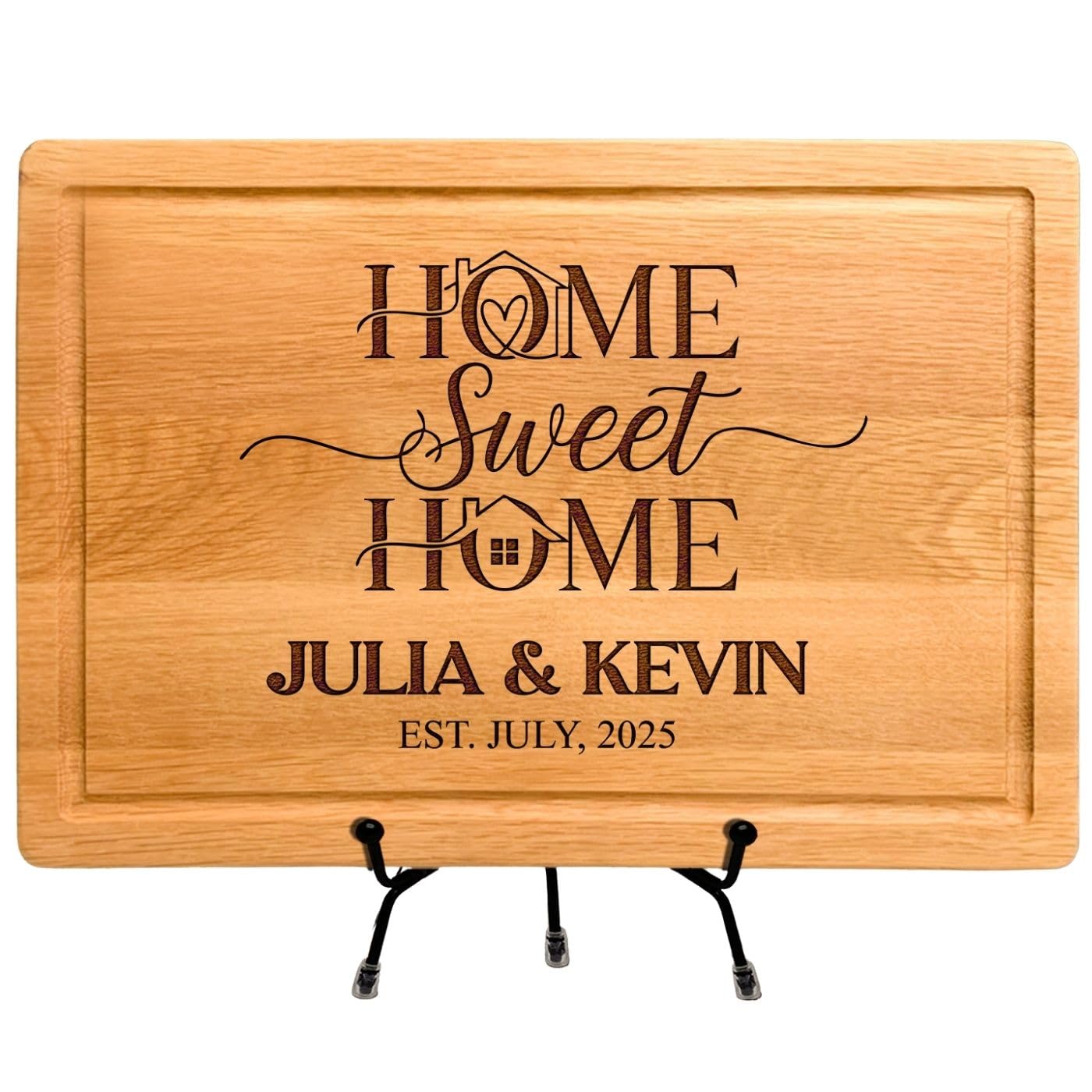 Personalized Home Sweet Home Cutting Board Gift for New Homeowners, Custom Engraved Bamboo Charcuterie Board, Housewarming, Wedding, Christmas, Anniversary, Mother's Day, New Home Buyer Gifts 2025