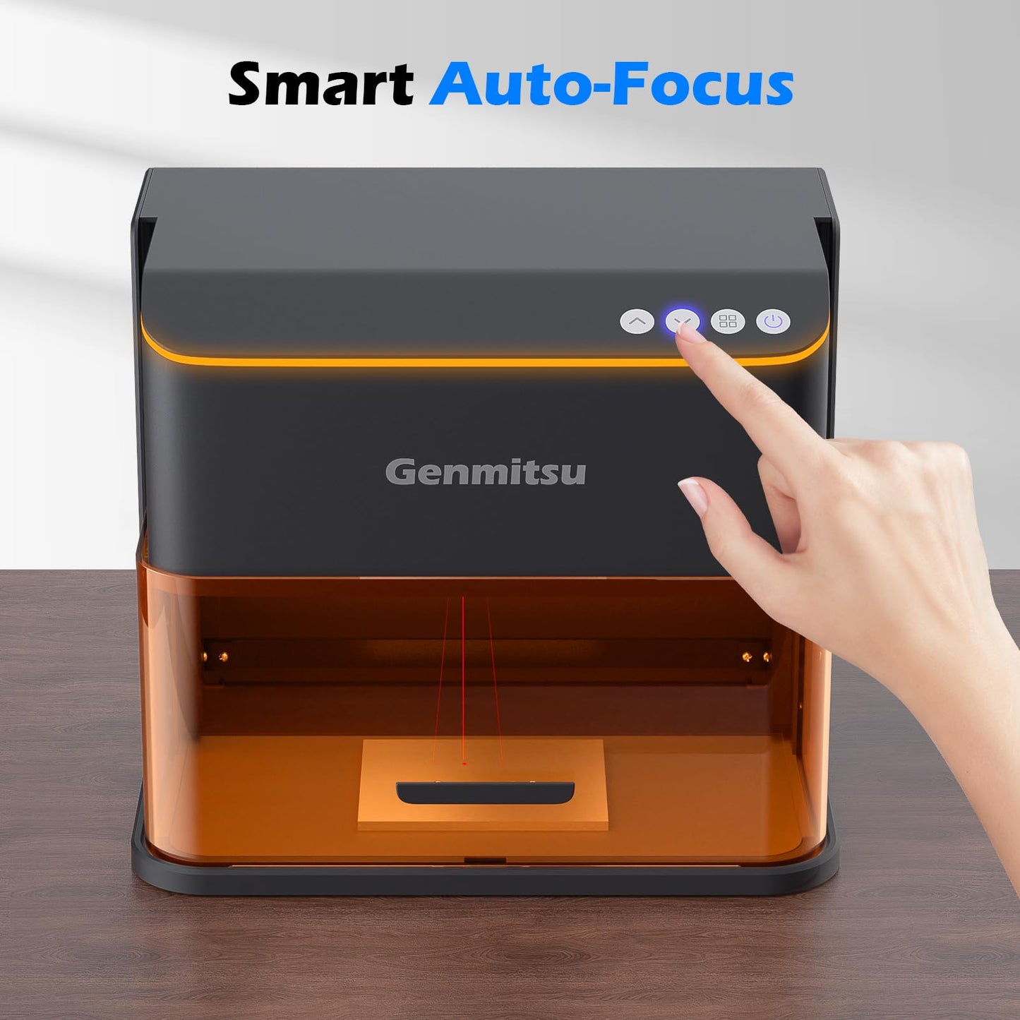 Genmitsu Kintix Laser Engraver 5W 5000mW, 90000mm/min Ultra Fast Galvo Laser with Auto-Lifting, 200x100mm Large Area for Jewelry, Metal, Wood, Compatible with LightBurn, APP Supported, Class 1 Safety