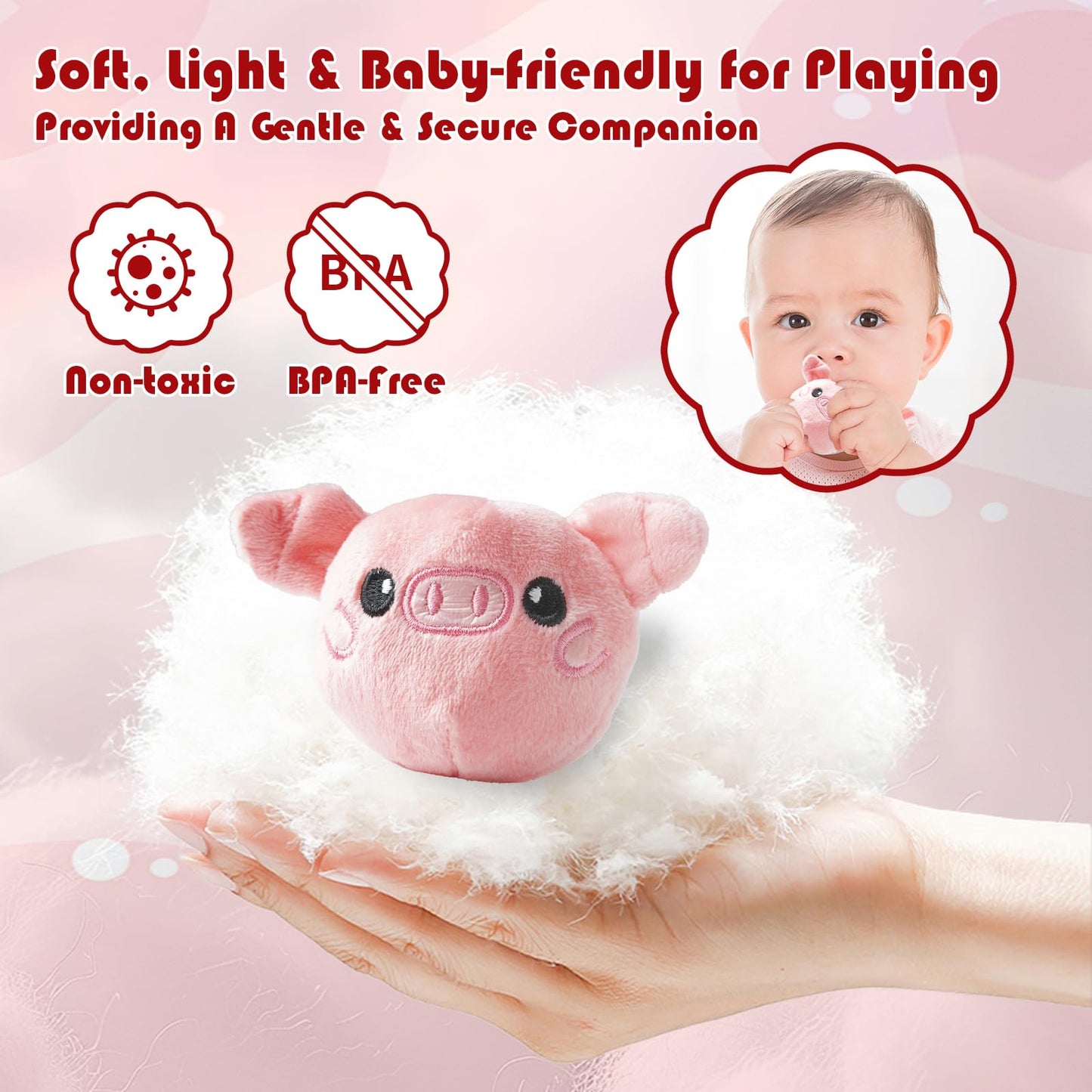 YideOtmz Baby Montessori Toys 6-12 Months, Busy Sensory Toys for Toddlers 1-3, Plush Big Red Barn with Stuffed Farm Animals, Rattle, Crinkle,Christmas Easter Birthday Gifts for Baby Boys Girls