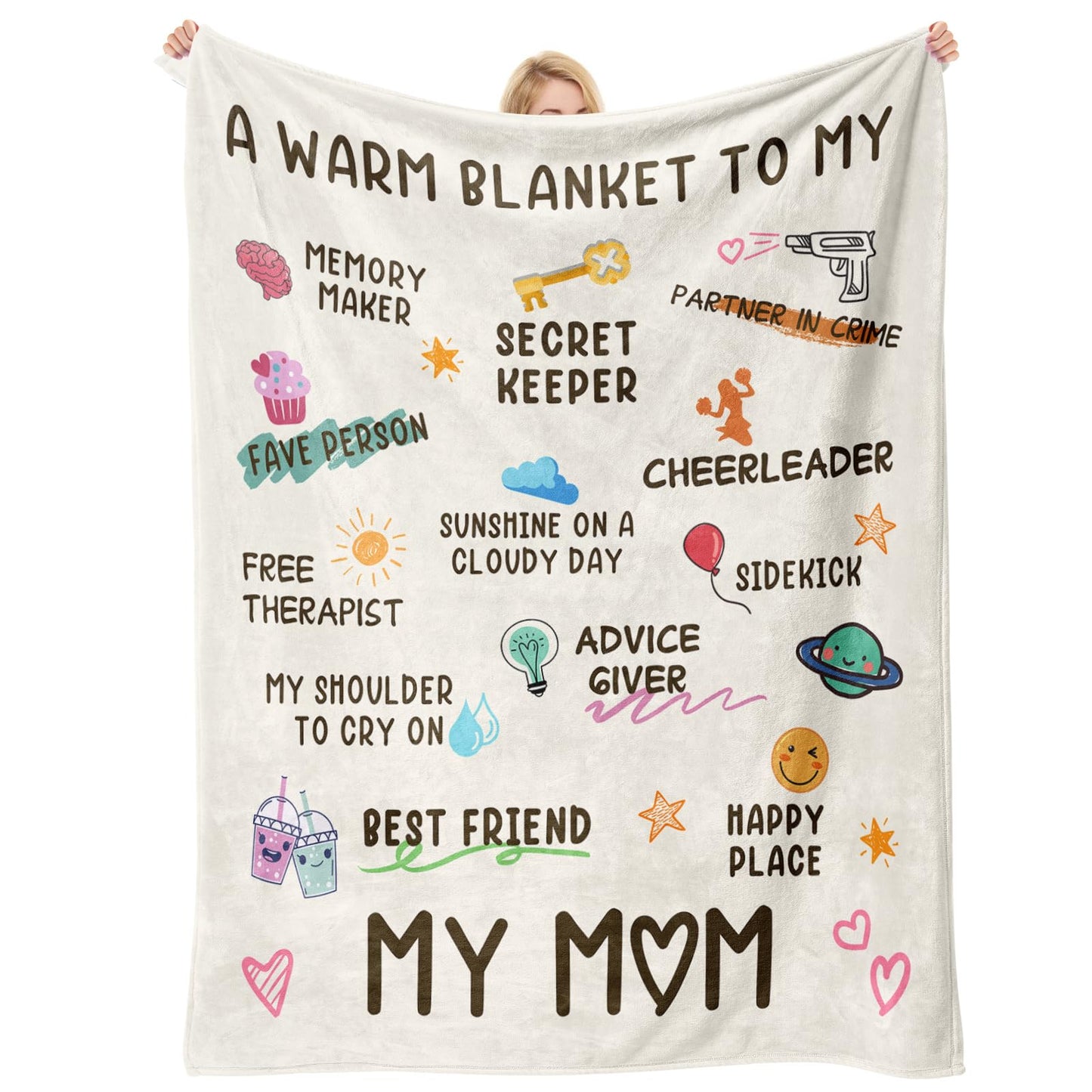 Gifts for Mom Birthday, Birthday Gift for Mom, Gifts for Mother, Mother Present for Valentines Christmas Mothers Day, Mommy Blanket, Anniversary Present Blanket to Mom from Daughter Son 60”x50”
