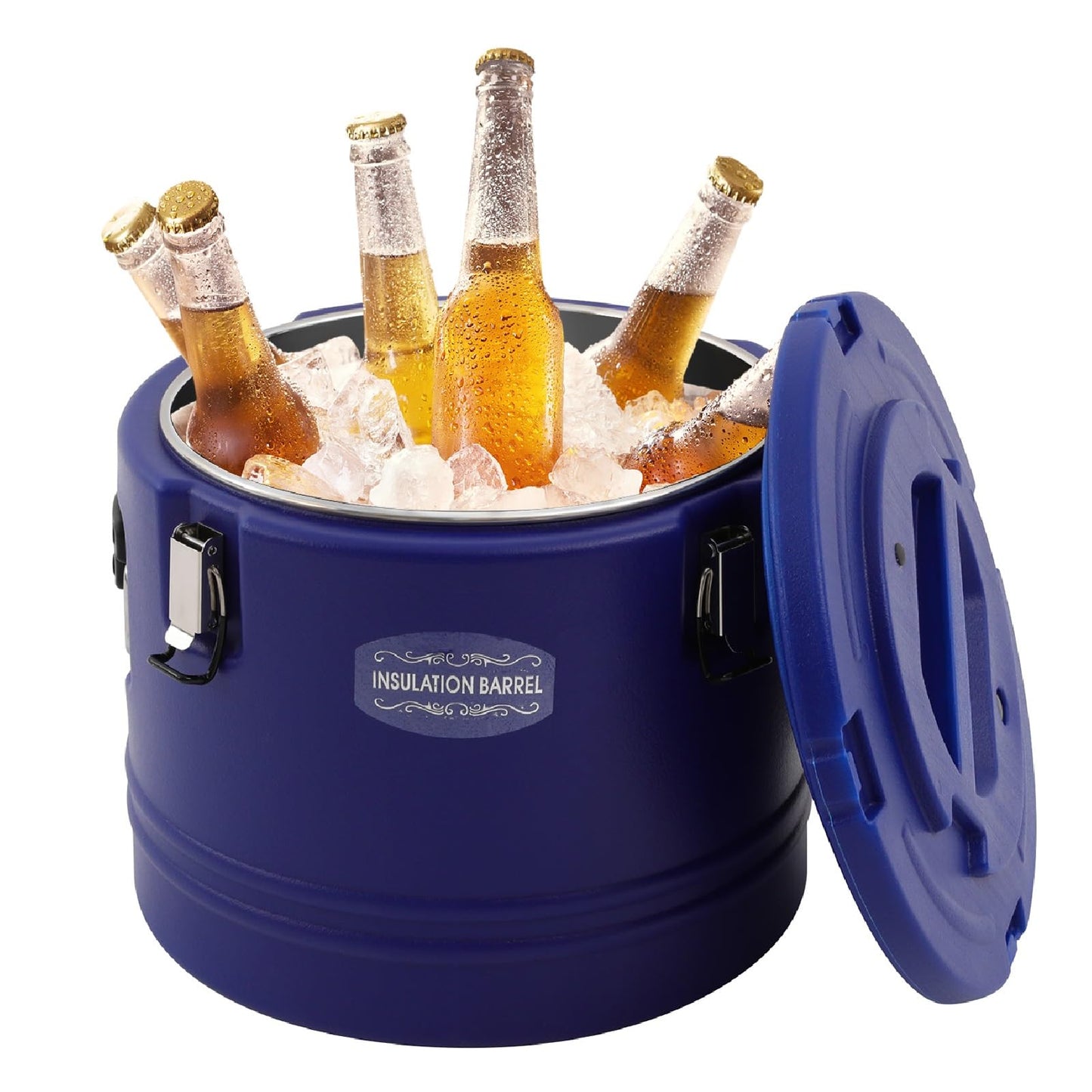 32QT Insulated Soup Container 7.9 Gallon Commercial Food Warmer for Hot&Cold Food, Hot Box for Catering, Food Cooler Soup Carrier for Restaurant, Canteen 6H Insulation Time (Blue)