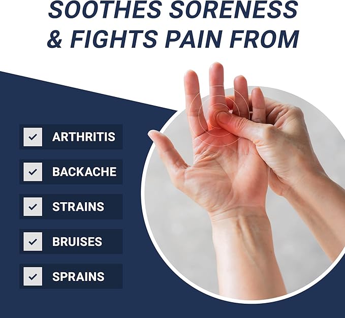 Premium Pain Relief Cream, with Capsaicin, Menthol & Arnica, Arthritis, Knee, & Back Pain Relief, Soothes Sore Muscles & Joints, Reduces Stiffness, Non-Greasy, Topical Analgesic, 3.4 oz