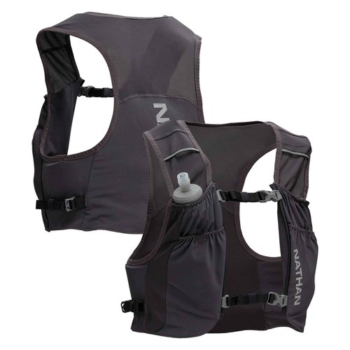 Nathan Hydration Vest for Running - Ultra-Lightweight, Compression-Fitted Running Vest for Men & Women with Power Mesh - Includes 14oz Hydrapak Soft Flask - Pinnacle Featherlite, L-XL