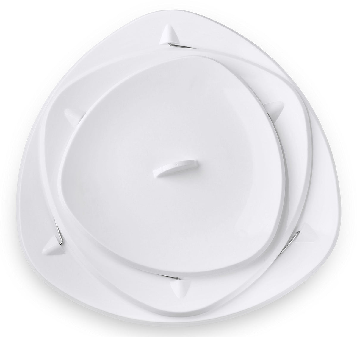 Masirs Collapsible 3-Tier Party Tray: Decorative Design Folds for Minimal Storage. an Elegant Serving Tray for Sandwiches, Cake, Sliced Cheese, and Deli Meat.