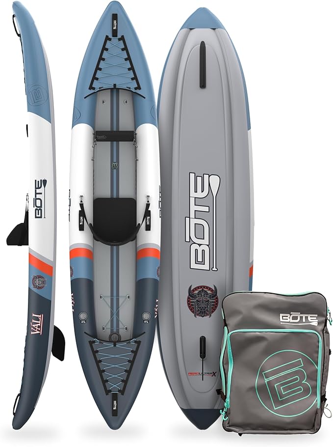 BOTE Vali Aero Inflatable Ultralight Kayak Packable Multiple Sizes for Single or Tandem Adults Kids Family Friendly Blow U...