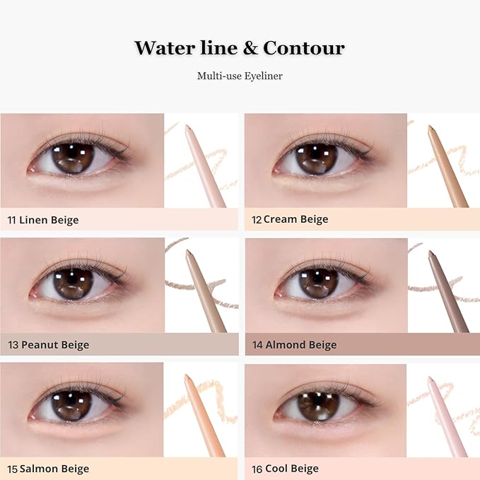 BBIA Last Auto Gel Eyeliner 17 Color – Multi-Use Longwear & Waterproof Mechanical Eye Liner Easy Drawing with Smooth Texture Smudge-Resistant Shadow & Glitter Vegan Korea Eye Makeup (12 CREAM BEIGE)