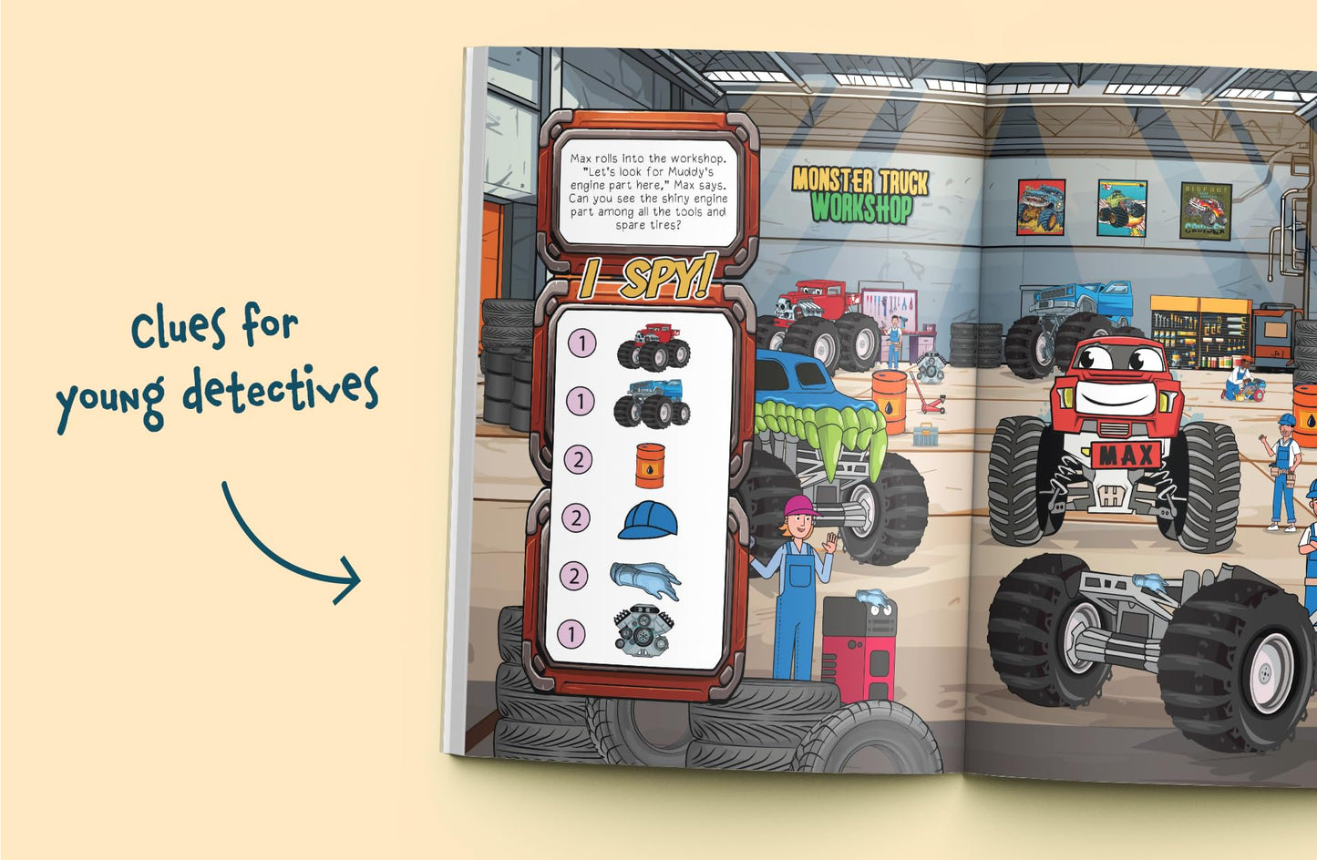 I Spy Monster Trucks: Spot Mighty Monster Trucks on Race Day! A Cute Search and Find Book for Toddlers (I Spy Books for Toddlers)