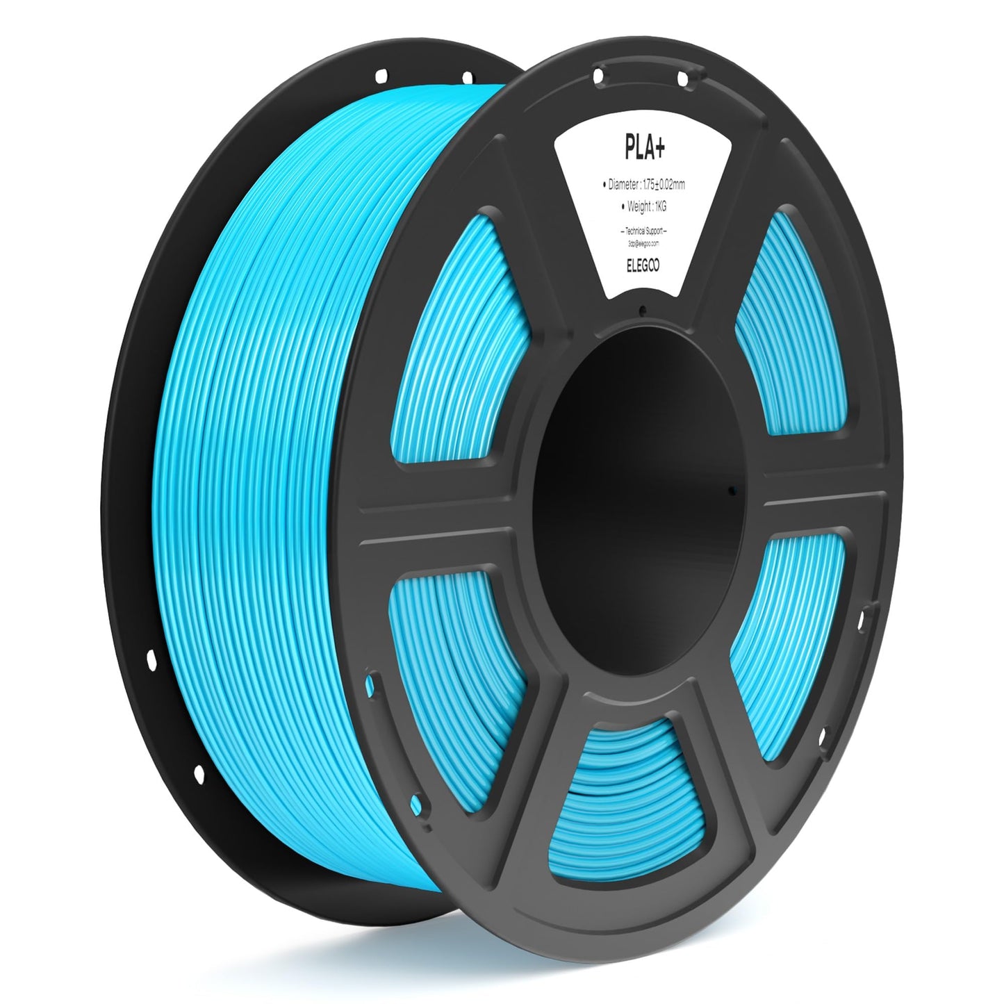 ELEGOO PLA+ Filament 1.75mm Sky Blue 1KG, High Toughness PLA Plus 3D Printer Filament Dimensional Accuracy +/- 0.02mm, 1kg Spool