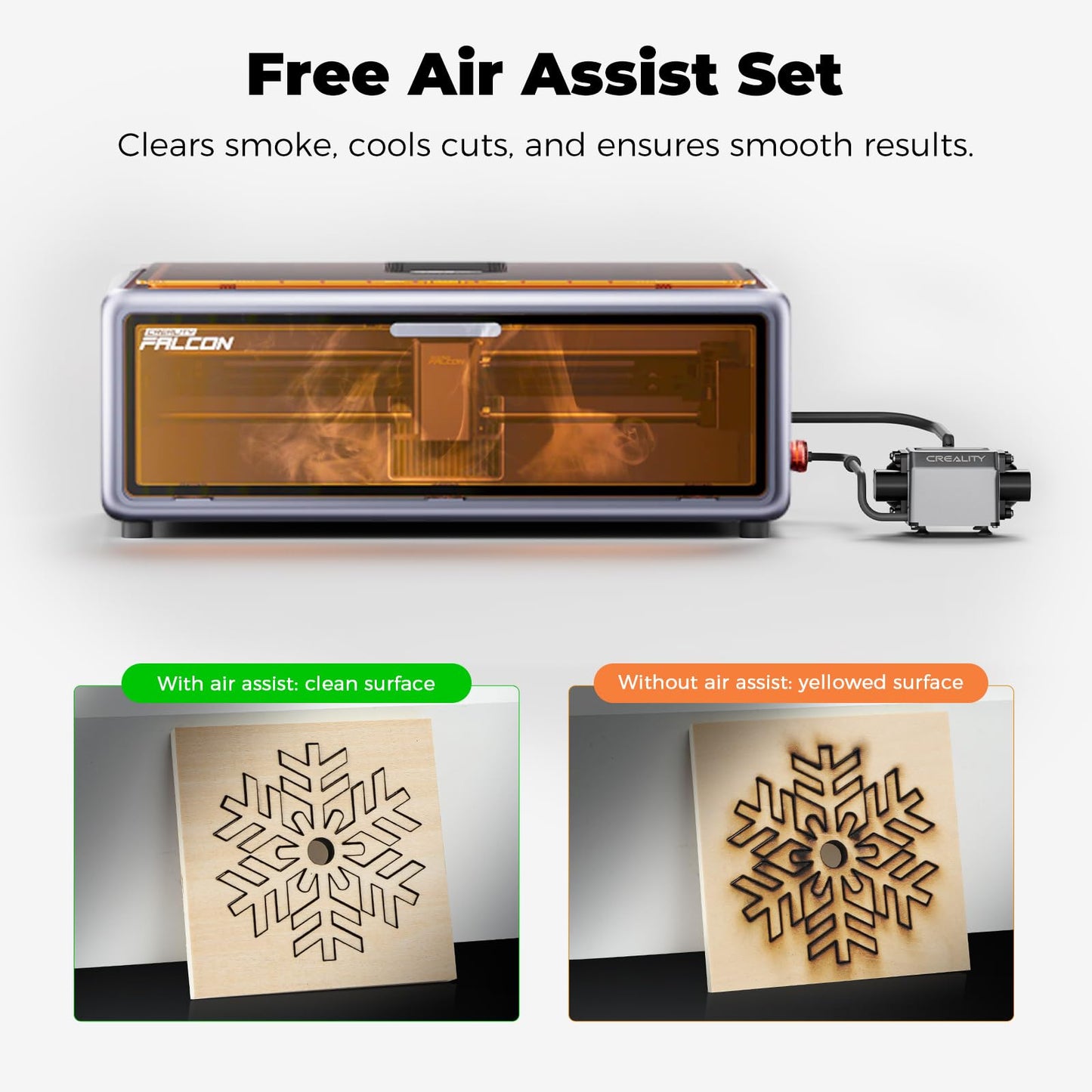 CREALITY FALCON A1 10W Laser Engraver, 80W Enclosed Laser Cutter and Engraver Machine with Air Assist, Smart Camera Positioning, 600mm/s Speed, Smart Material Recognition, Ideal for Wood & Metal