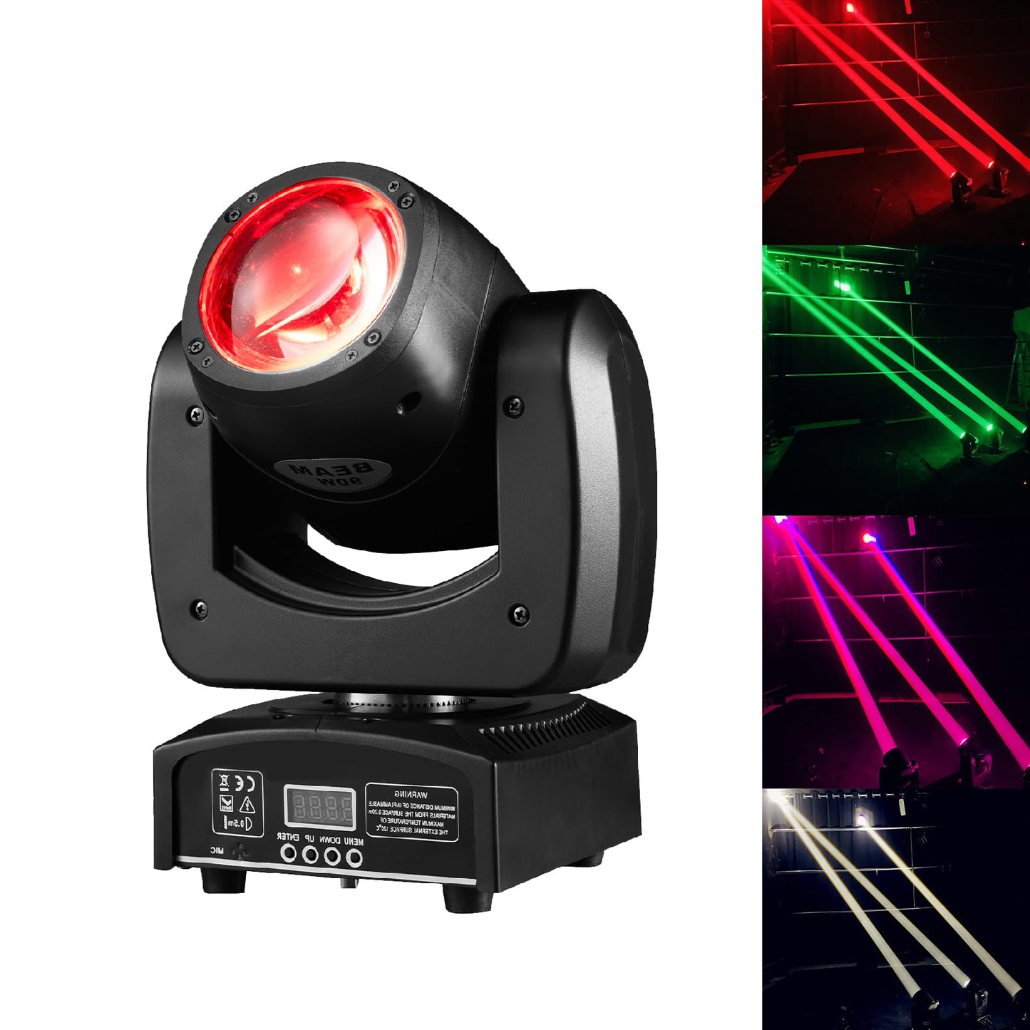 90W Led Moving Head Dj Lights Mini Beam Stage Lights Super Bright Spot Rgbw 4In1 Dmx 512 12Ch Sound-Activated For Wedding Dj Par