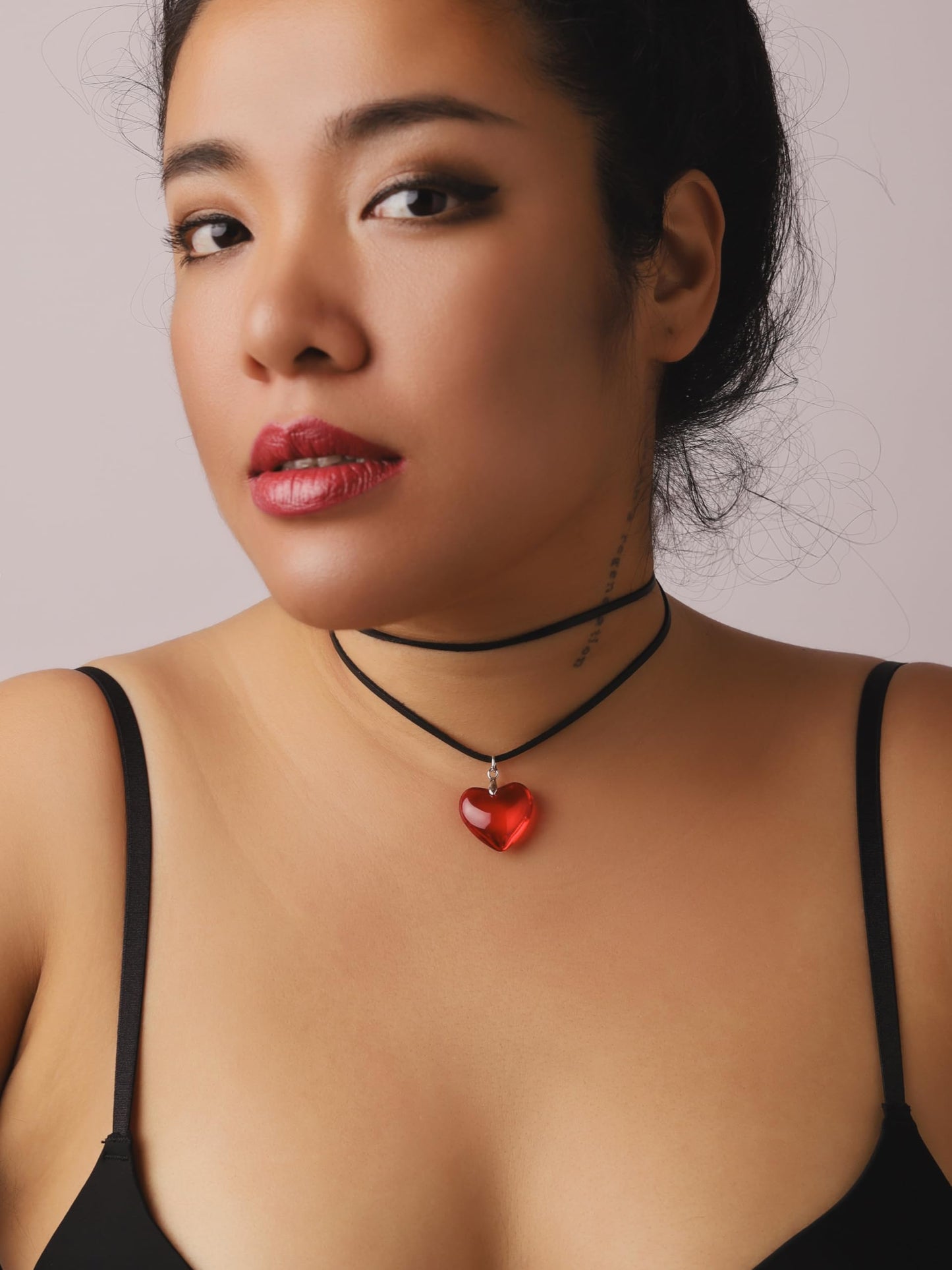 Sacina Goth Vintage Layered Red Heart Choker Necklace, Heart Necklace for Women, Black Choker, Gothic Necklace, Y2k Necklaces, Valentine Gift, Christmas Jewelry Gift For Women