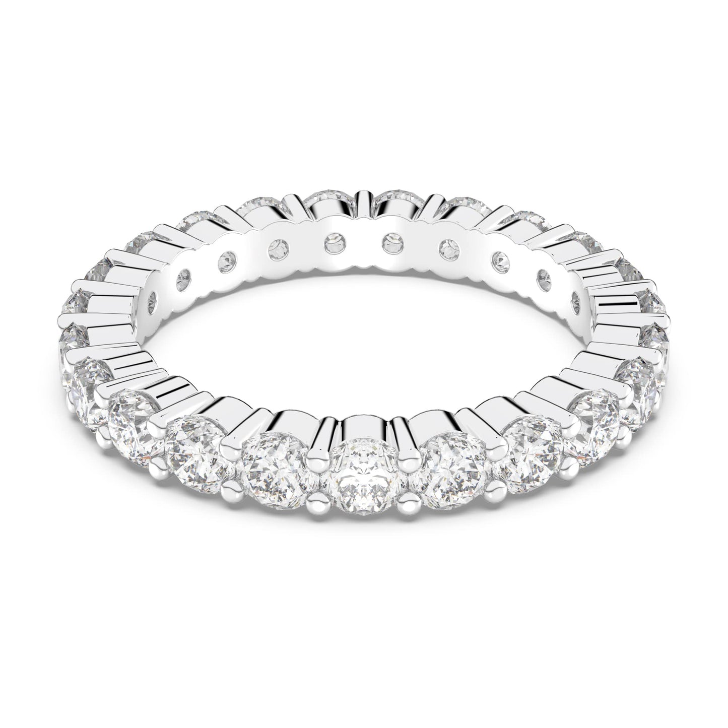 SWAROVSKI Vittore XL White, Rhodium Plated Ring, Size 58