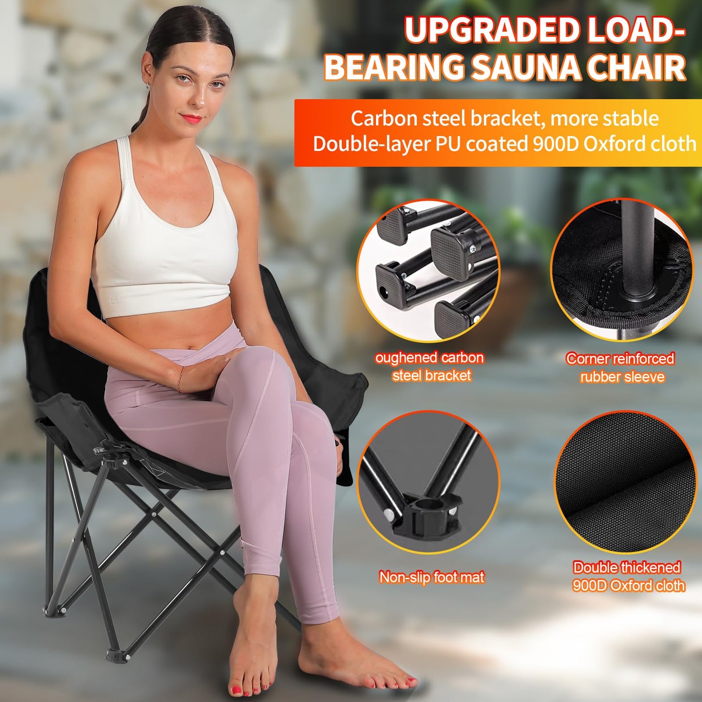 TaTalife Upgraded Hot Air Sauna, Portable Dry Wind Saunas with 660nm Red Light Lamp, Time & 165℉ Temperature Remote Control, Upgraded Comfortable Chair