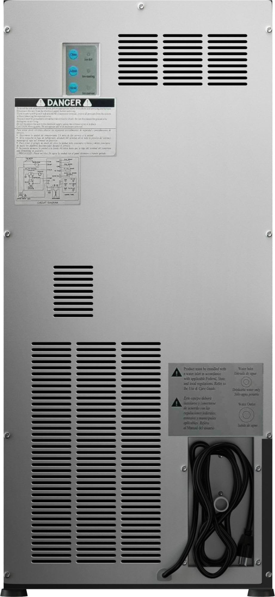 EdgeStar IB450BL 50 Lb. 15 Inch Wide Undercounter Clear Ice Maker - Black Stainless Steel