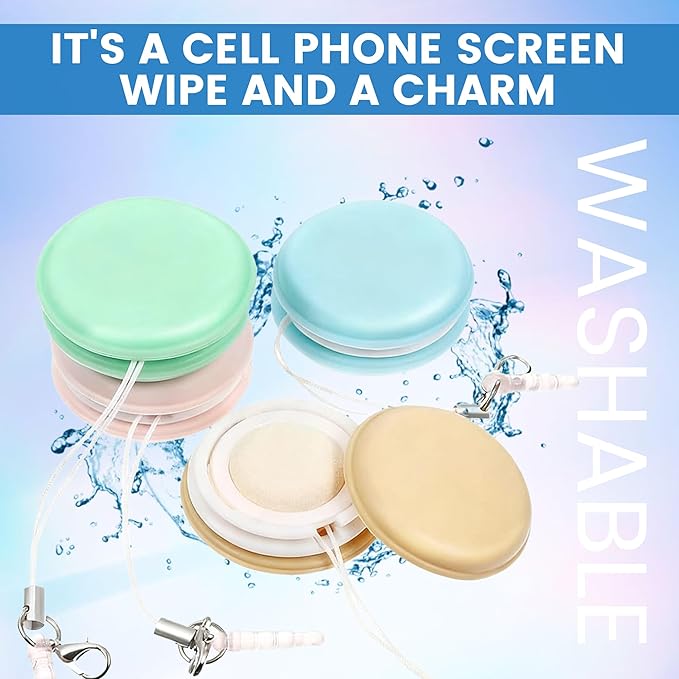 Macaron Phone Screen Cleaner, 2026 New Portable Mobile Phone Screen Wipe, Multifunctional Screen Eyeglasses Brush Cleaner for Travel or Office (8 Pcs)