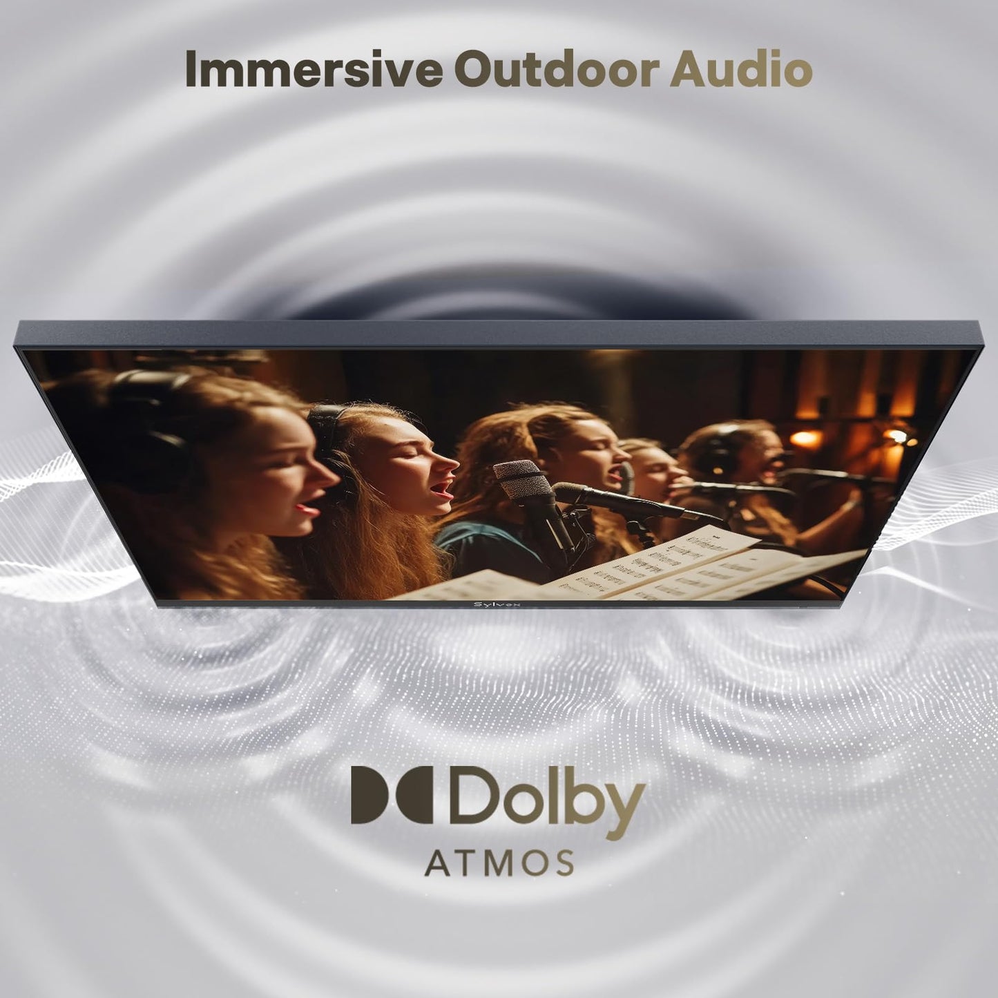 SYLVOX 55 inch Outdoor TV, Ultra-Narrow Bezel, 4K Smart Google TV, 1000 nits Partial Sun, IP56 Waterproof, Dual Speakers, All-Weather Metal Chassis for Patio, Deck, Backyard (Frameless Series)