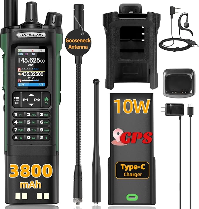 Ham Radio BAOFENG Radio UV32 Handheld 10W Rechargeable Walkie Talkies Long Range UV-32 5RM Two Way Radio NOAA Weather Radi...