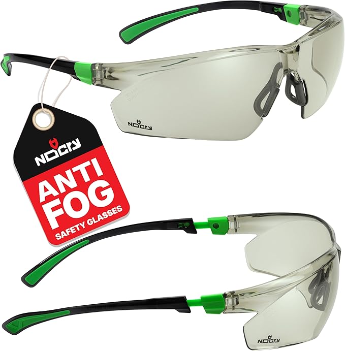 NoCry Tinted Safety Glasses for Men and Women with Anti-Fog and Scratch Resistant Wrap-Around Lenses — Adjustable Temples ...