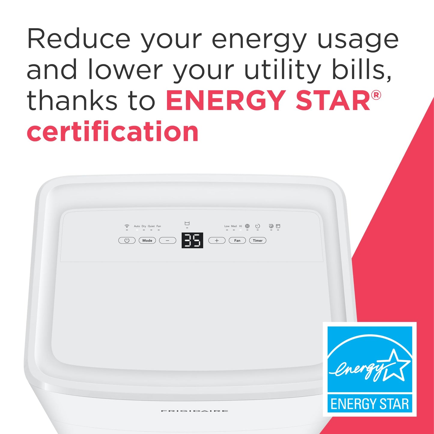 Frigidaire 22-Pint Portable Dehumidifier with Wi-Fi and Energy Star Certification for Small/Medium Rooms, Bedrooms & Bathrooms, Custom Humidity Control, Auto Shut Off, White