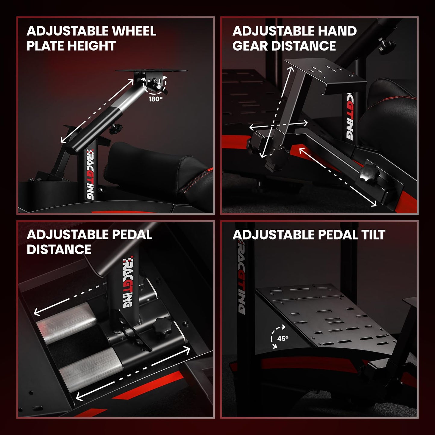 RACGTING Racing Simulator Cockpit with TV Monitor Stand for G PRO Racing Wheel/G29/G920/G923, for Thrustamster T300RS/TS-PC/TS-XW Racer, for FANATEC CSL DD/GT DD Pro/ClubSport DD/DD+