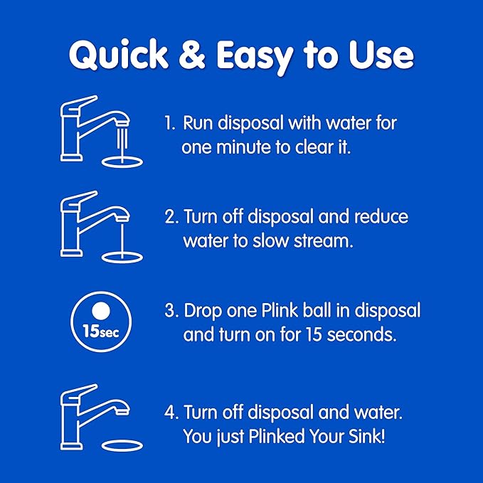 Plink 90 Garbage Disposer Cleaner and Deodorizer, Lemon, 20 Count