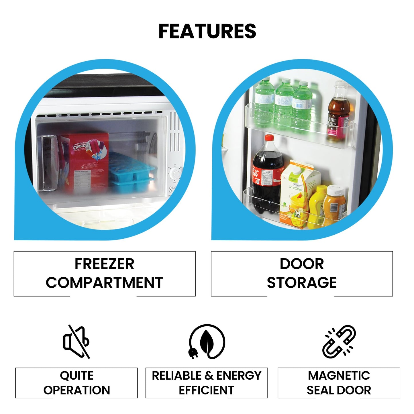 Koolatron Refrigerator - 6.2 Cubic Feet Capacity, White Mini Fridge With Freezer For Kitchen, Bedroom, office, Dorms, Cool Storage For Wine, Beverages, Compact Free Standing, Neveras Pequeñpara