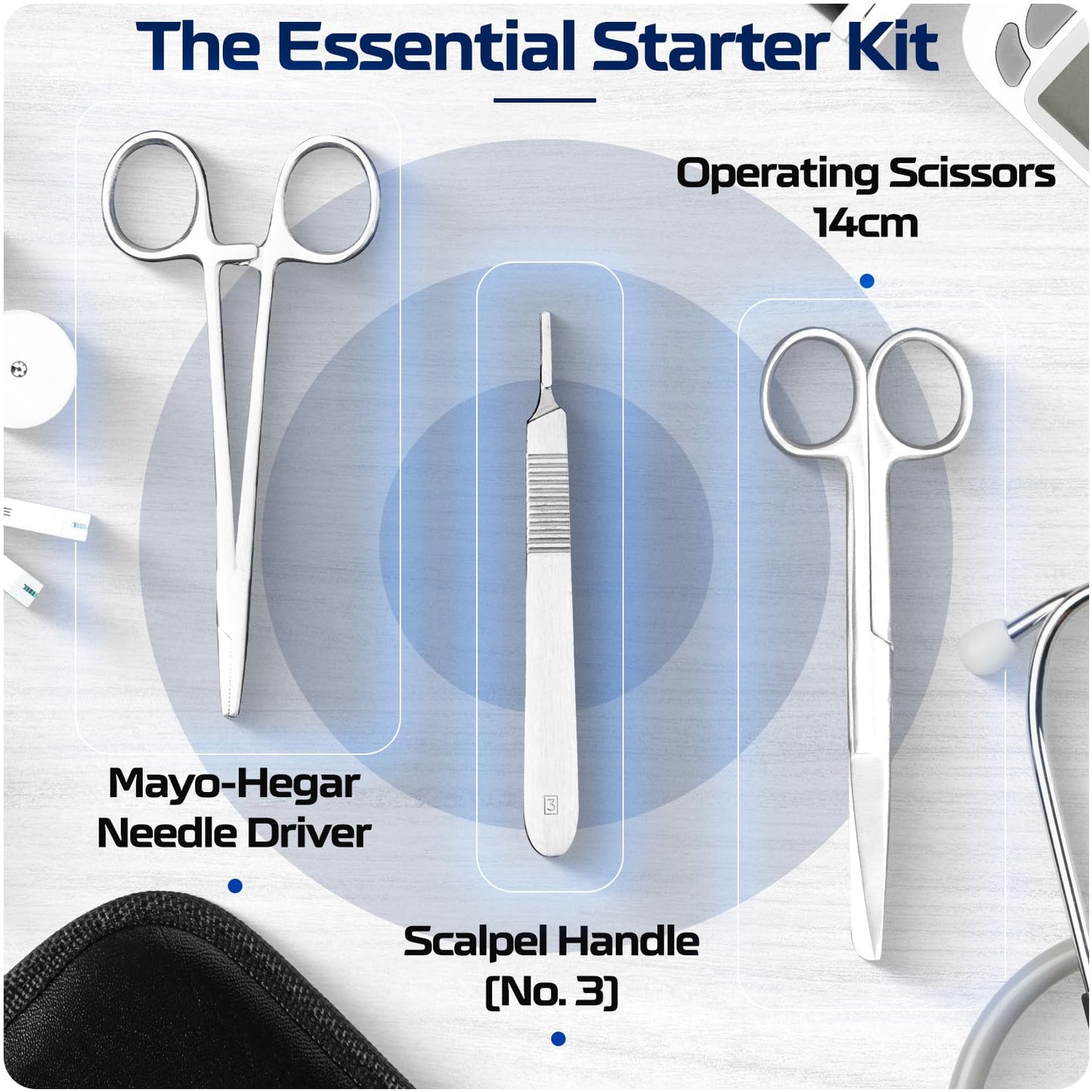 Advanced Dissection Kits - 46 or 33 Piece German Stainless Steel Instruments for College, Medical & Veterinary or Middle and High School Students - Complete Anatomy Lab Tools Surgical-Grade