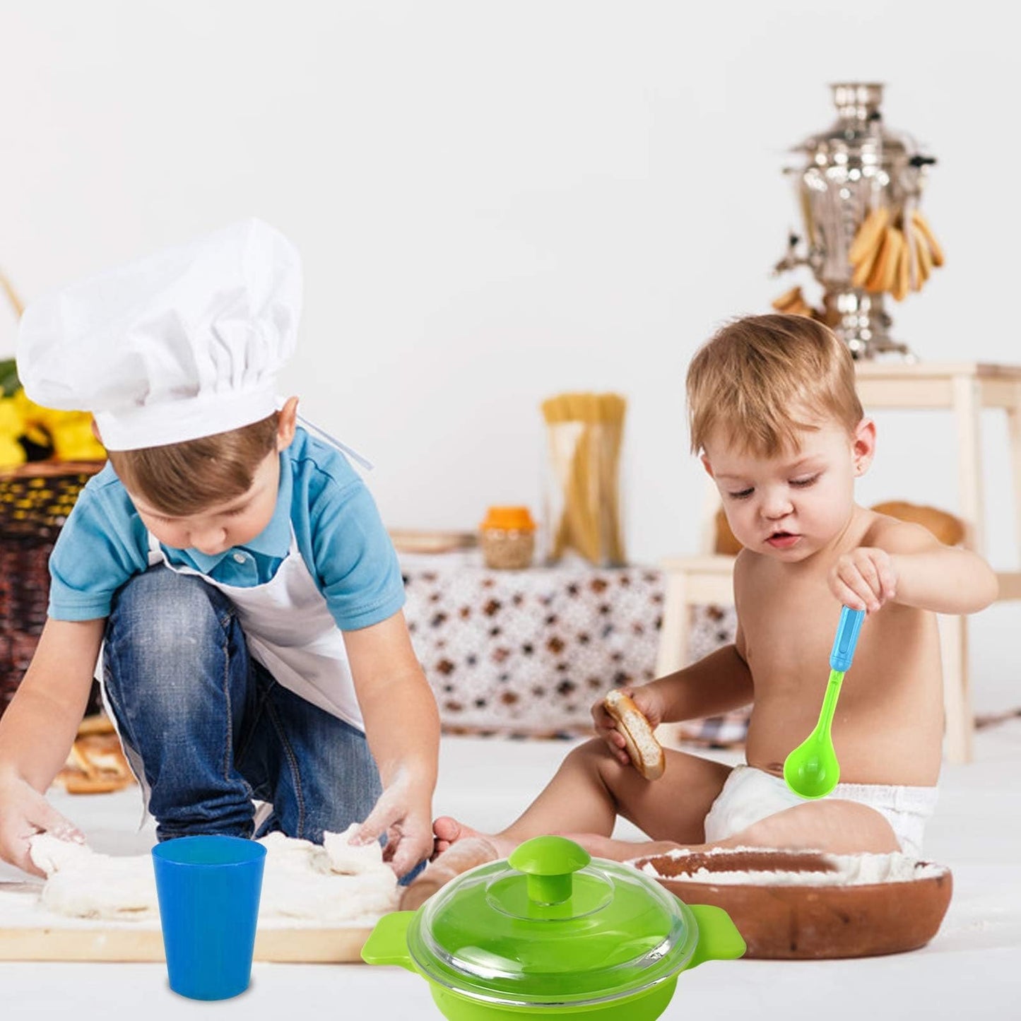 CACASO 27 Pieces Kids Super Durable Kitchen Toys Set,Play Kitchen Dishes for Kids,Pretend Play Children's Dish Toy,Wash and Dry Tableware Dish Rack with Drainer,Play Dishes for Kids Kitchen Playset