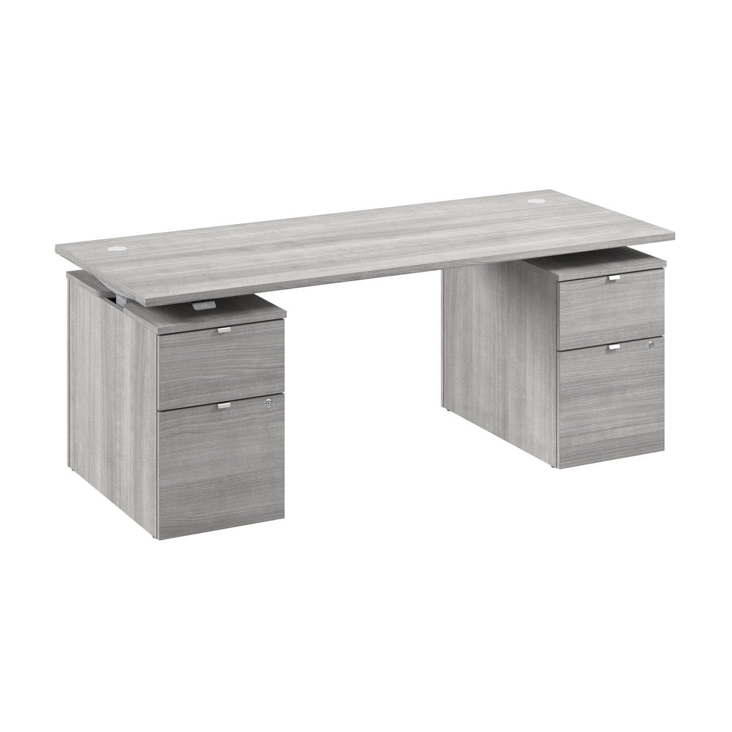 Bush Business Furniture 72-inch Electric Height Adjustable Standing Desk with Drawers, Ergonomic Sit-Stand Computer Table for Office, Stratus Collection, Platinum Gray with Metallic Gray Base