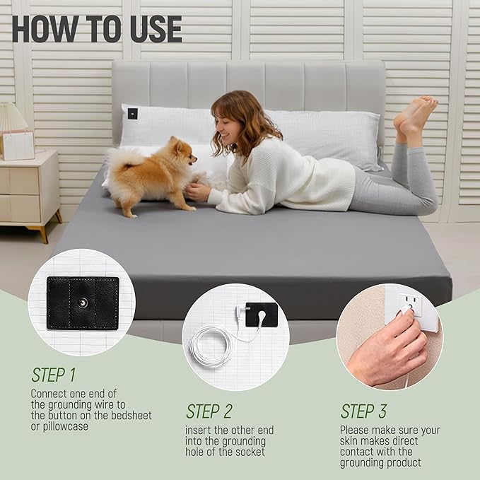 Groundingtop Grounding Pillow Case King,Earth Connected Pillowcase,Bedding.Improve Sleep,Reduce Pain,90% Organic Cotton,10% Silver Fiber (White, 30 * 20 inch)