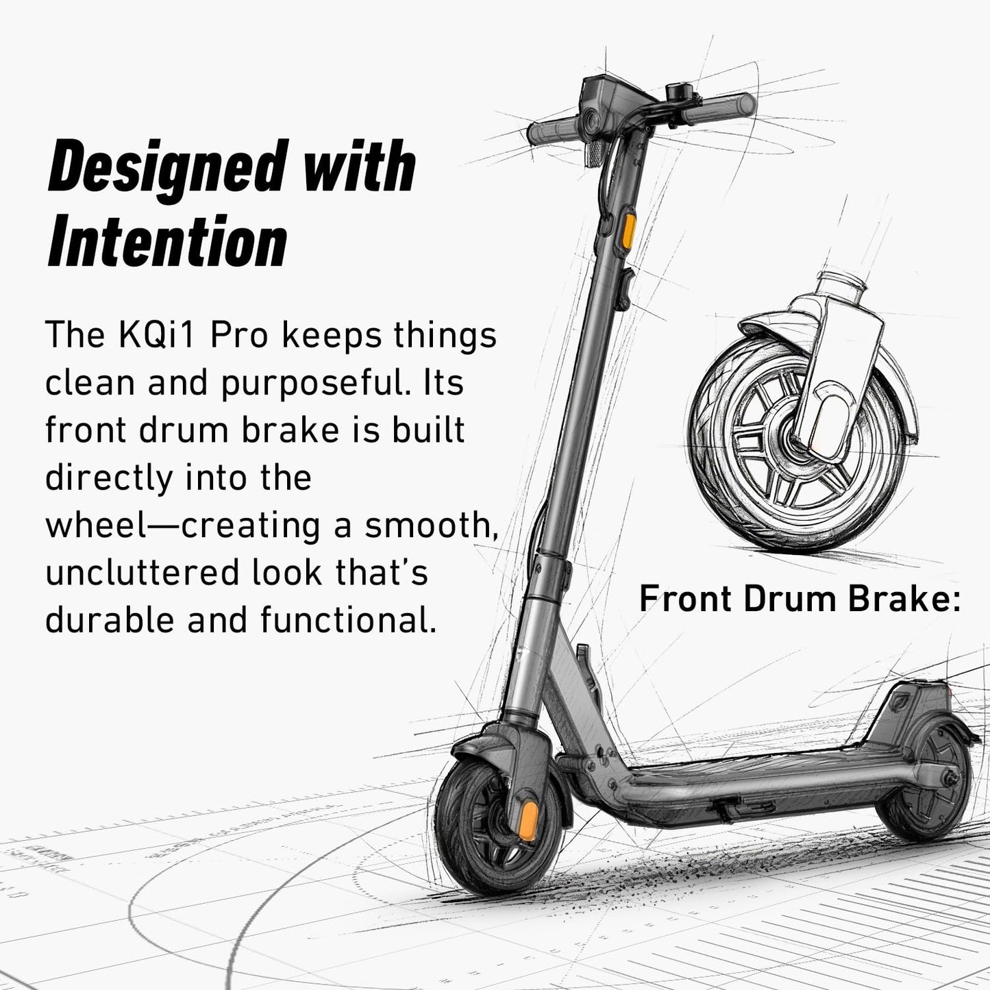 NIU KQi1 Pro Electric Scooter for Adults - 250W Power, 14 Miles Range, Max Speed 15.5MPH, 8.5'' Solid Tires, Dual Brakes, Portable Folding Commuting E Scooter, UL Certified