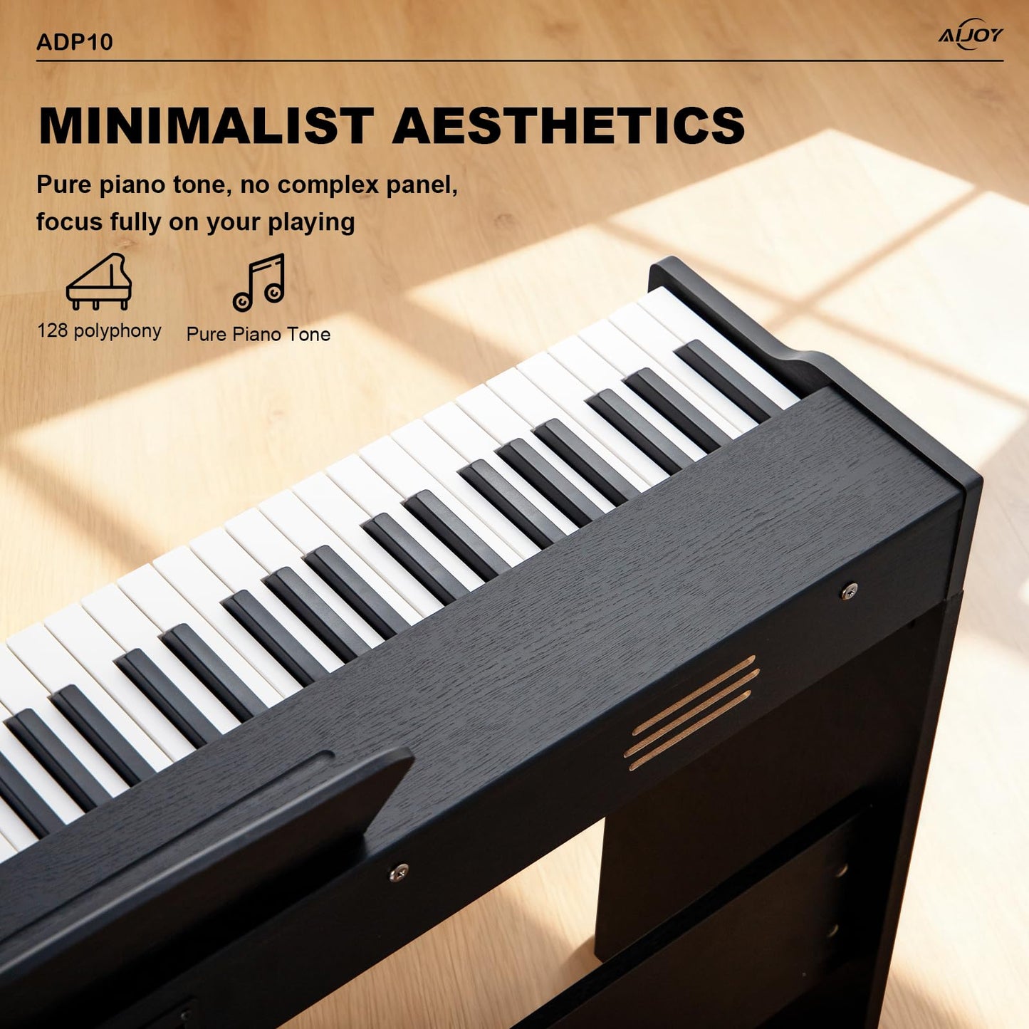 AiJoy 88 Key Digital Piano with Semi-Weighted Keys, Electric Piano Keyboard for Beginners, Dual Speakers & Triple Pedal, Support MIDI USB, Compact & Elegant Design, Birthday Gift ADP10