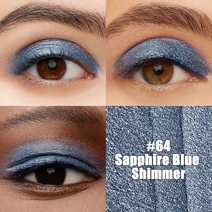 Kaely Cream Eye Shadow Sticks, Sapphire Blue Shimmer Eyeliner Pencil Eyeshadow Palette Makeup, Eye Highlighter Brightener Stick for Older Women Waterproof Pigmented, sombras para ojos, New-64