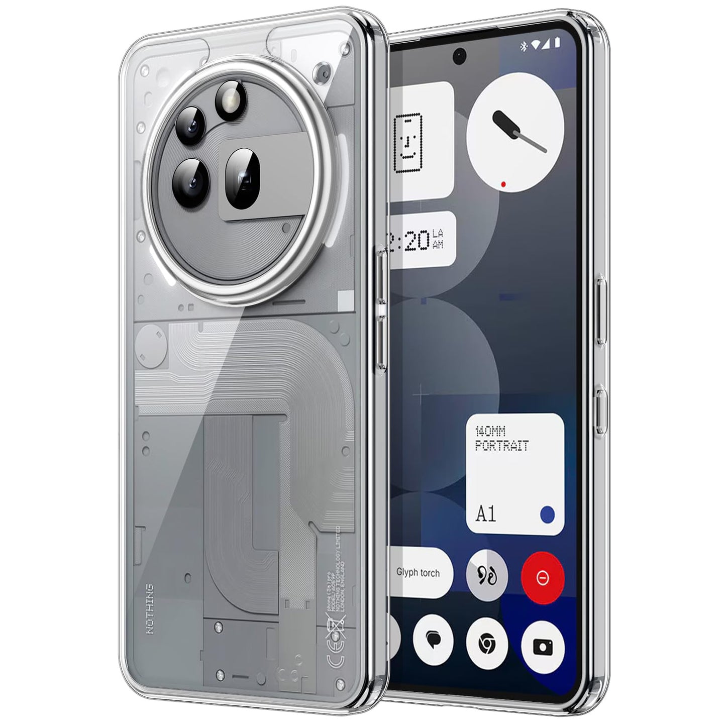 Jetech Case For Nothing Phone 3A Pro, Clear Shockproof Bumper Cover, Anti-Scratch Hard Back, Protective Slim Fit, Non-Yellowing,