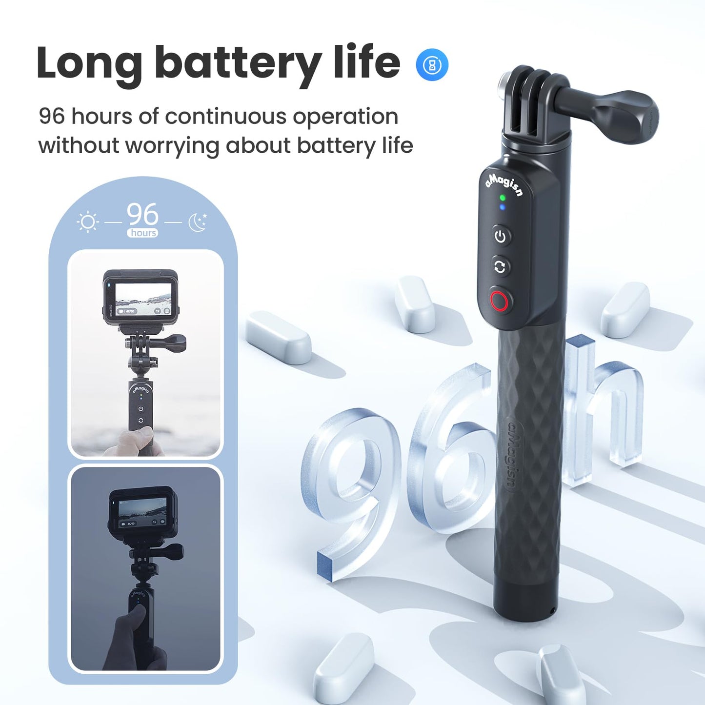Aovee Remote Control Selfie Stick 100Cm Stretchable Compatible With Insta360/Gopro Action Camera And Ios Android Smartphone (Bal