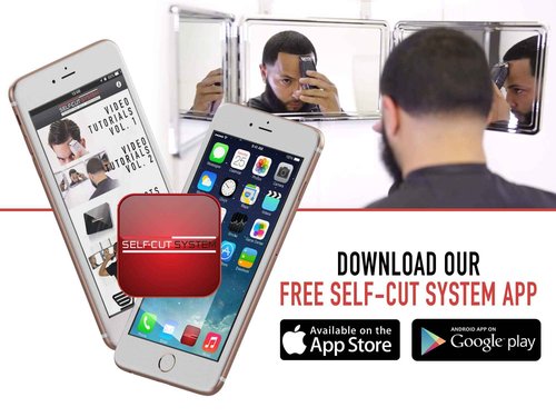 Self Cut System 3 Way Mirror for Self Hair Cutting, Trifold Barber Mirror with Height Adjustable Hooks, 360 View, Includes Free Educational Mobile App (Black Lambo)