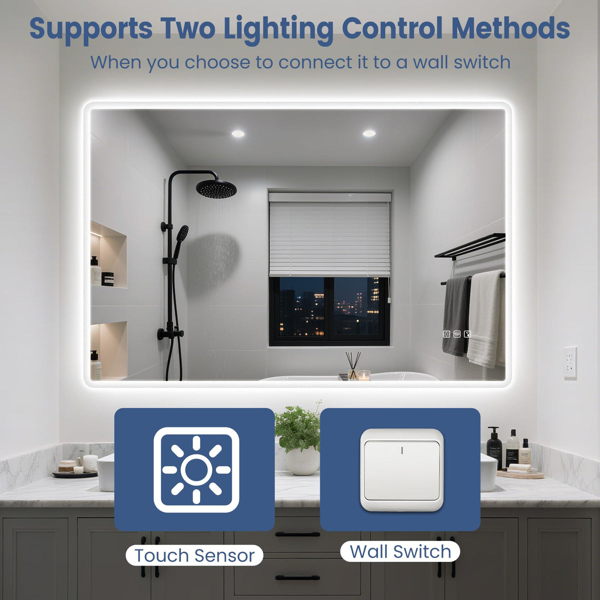 STARLEAD 28"x36" LED-Bathroom-Mirror-with-Lights, Wall-Mounted with Bluetooth Speaker, Anti-Fog, 3 Color Temperature, Dimmable Brightness, Waterproof, Tempered Glass, Frontlit & Backlit