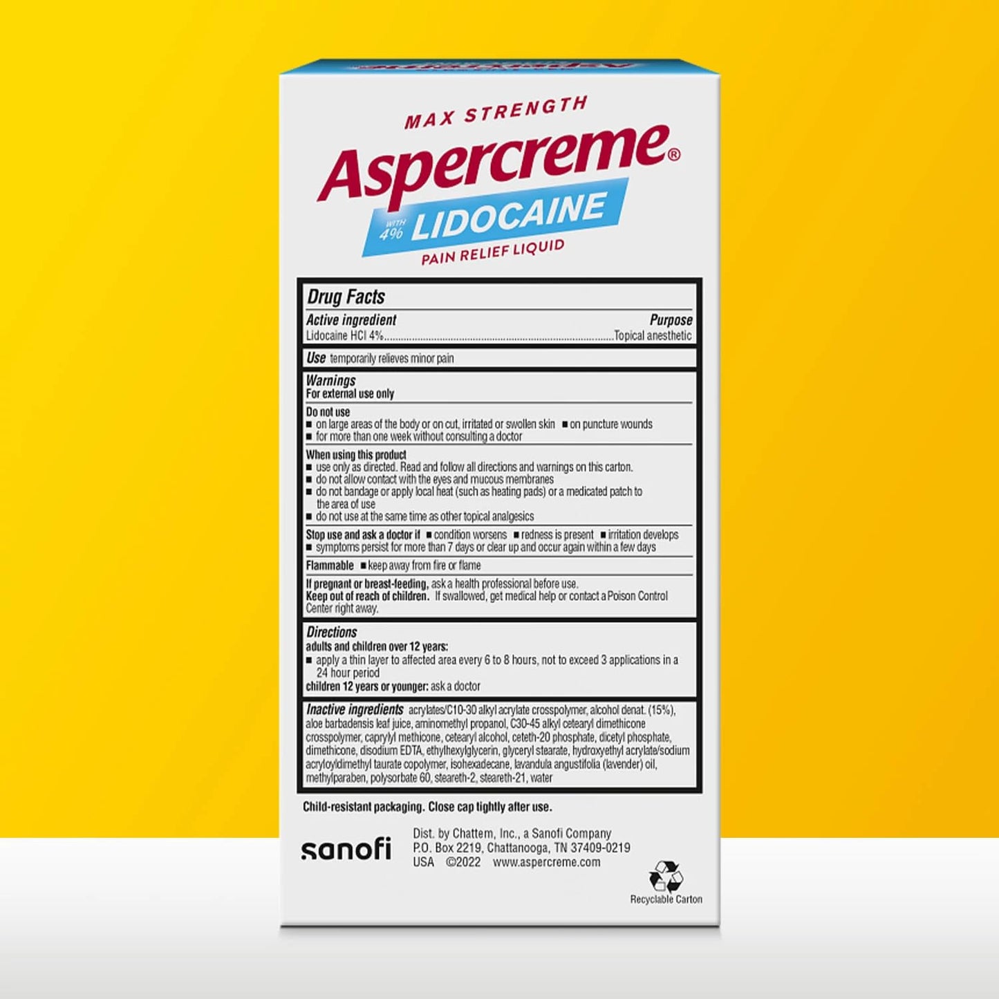 Aspercreme Essential Oils Lidocaine Pain Relief with No-Mess Roll-On Applicator, Max-Strength Lidocaine Numbs Away Nerve Pain, Moisturizing Aloe Hydrates Skin, Lavender, 2.5 Oz., 2pk