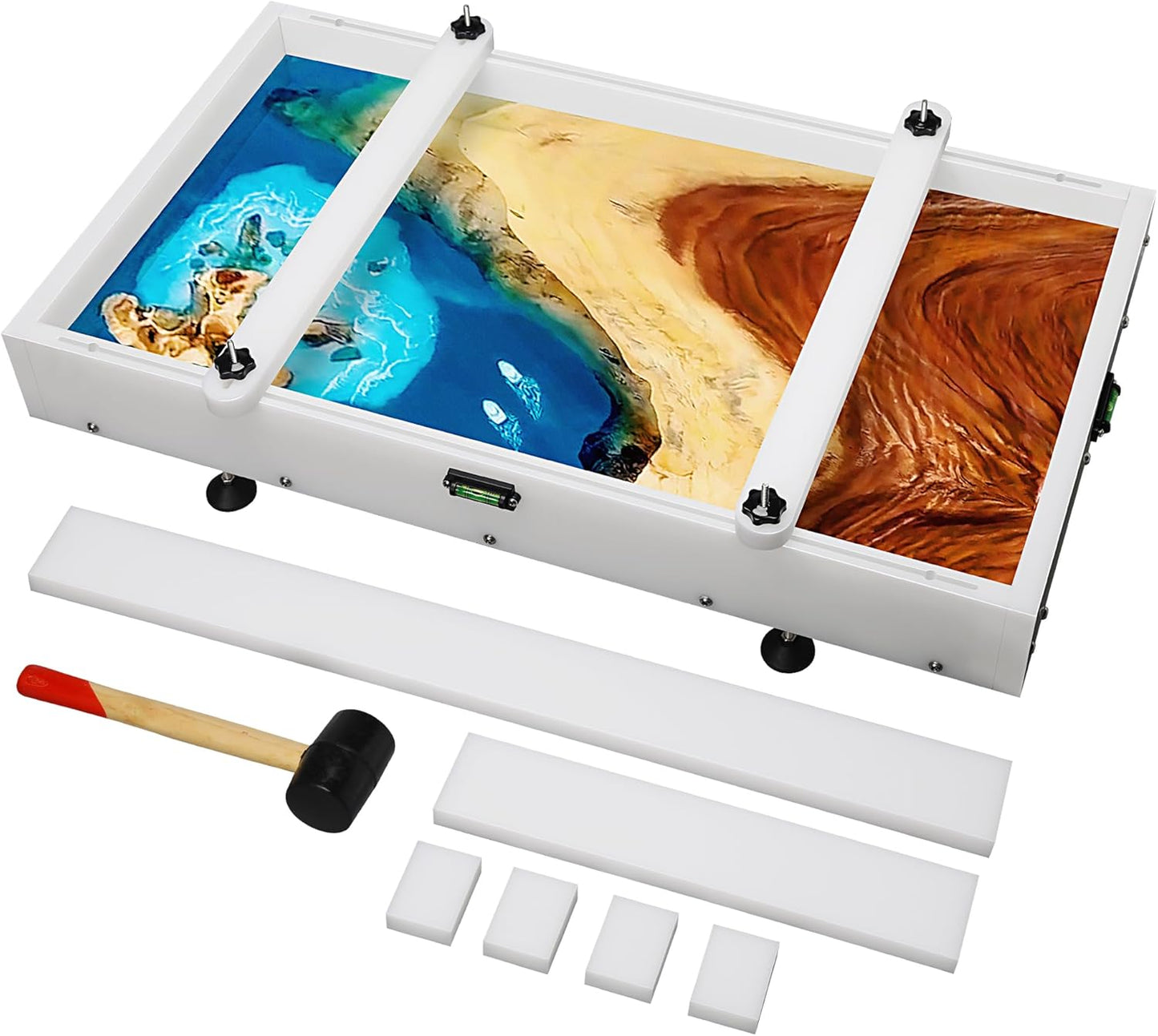 Large Reusable Epoxy Resin Mold 30×16×3 Adjustable Clamping System – Ideal Resin Molds for Coffee Tables, Trays, Cutting Boards & DIY Projects