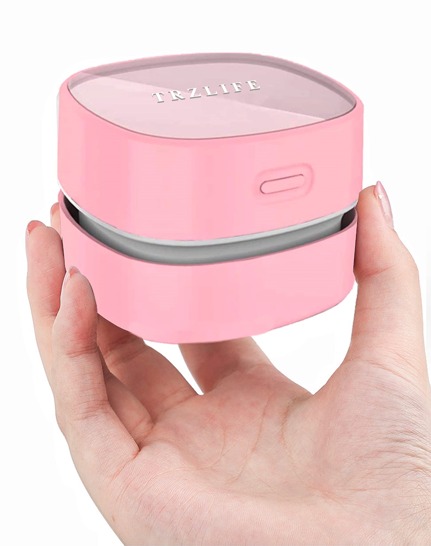 TRZLIFE Cordless Desk Vacuum Cleaner, Upgraded Rechargeable Mini Desktop Vacuum Sucks up Crumbs Debris from Office Desk Countertop White Elephant Tech Gift for Easter Christmas Stocking Stuffer Pink