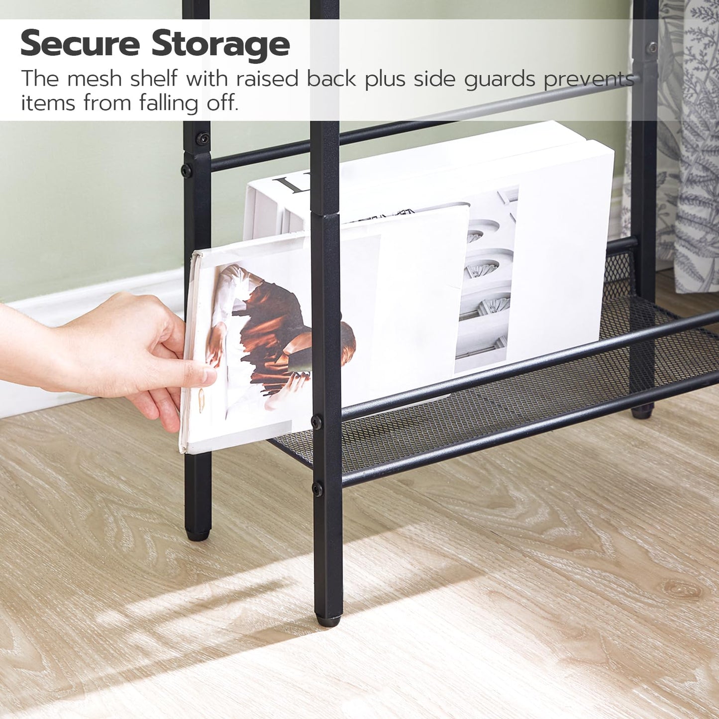HOOBRO Slim Side Table with Charging Station, Narrow Bedside Table for Small Spaces, 3-Tier End Table with USB Ports and Power Outlet, Rustic Brown and Black EBF102KBZ01