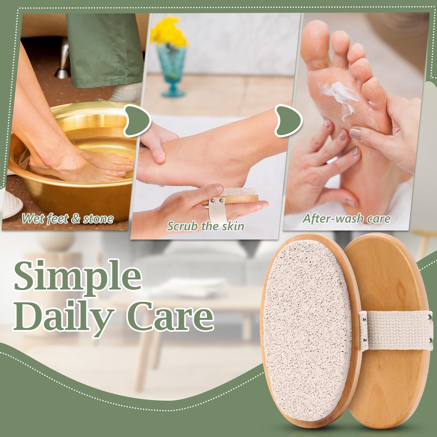 1 Pcs Pumice Stone for Feet with Handle Foot Scrubber Dead Skin Callus Remover Heel Scraper Pedicure Tool for Feet Hands Shower